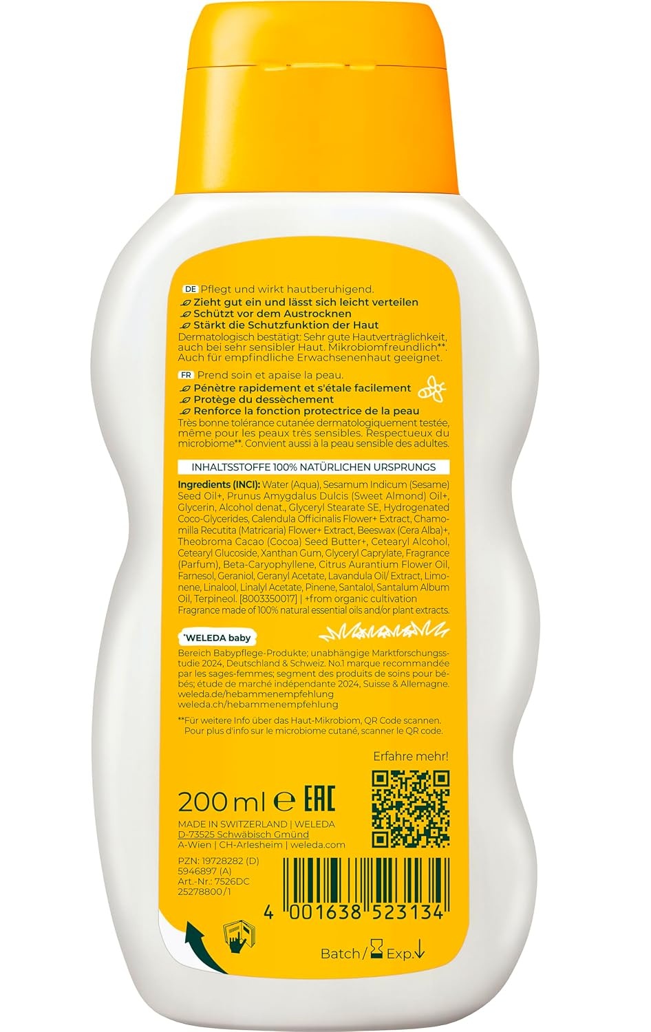 image:imageWELEDA Baby Calendula Pflegemilch 200ml Mandell Bienenwachs Bio Lotion200 ml 2er Pack