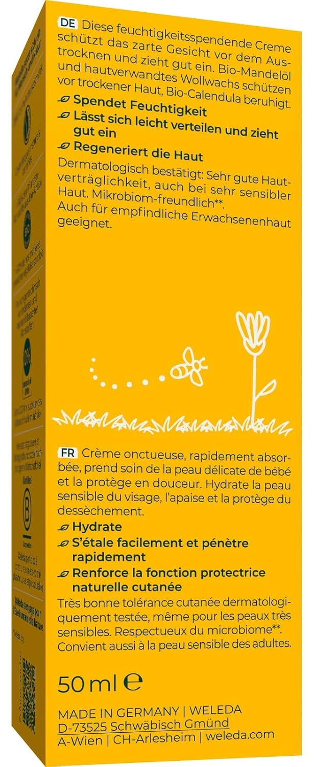 image:imageWeleda Baby Calendula Gesichtscreme 50 ml spendet Feuchtigkeit veganBaby Gesichtscreme