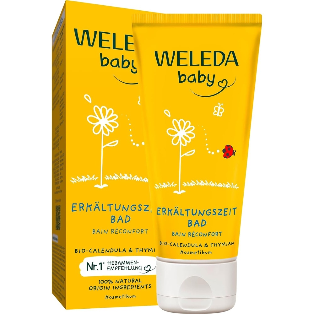 image:imageWELEDA Bio Baby Calendula Cremebad veganer Naturkosmetik Badezusatz mit Mandell amp Sesaml pflegt die Haut amp schtzt sie vor dem Austrocknen Baby Bad ohne Tenside fr Babys amp Kinder 1x 200mlBaby Erkltungszeit Bad