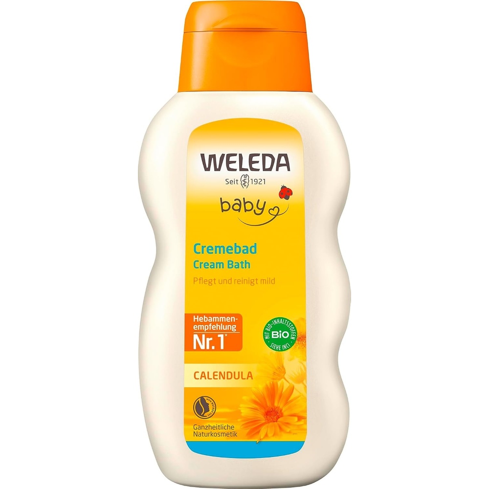 image:imageWELEDA Bio Baby Calendula Cremebad veganer Naturkosmetik Badezusatz mit Mandell amp Sesaml pflegt die Haut amp schtzt sie vor dem Austrocknen Baby Bad ohne Tenside fr Babys amp Kinder 1x 200mlBaby Cremebad