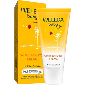 WELEDA Baby Calendula Wundschutzcreme 75ml parfümfrei Bio Windelcreme(30 ml)