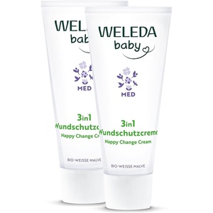 WELEDA Baby Calendula Wundschutzcreme 75ml parfümfrei Bio Windelcreme(50 ml (Packung mit 2))