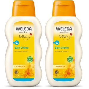 WELEDA Bio Baby Calendula Cremebad – veganer Naturkosmetik Badezusatz mit Mandelöl & Sesamöl pflegt die Haut & schützt sie vor dem Austrocknen. Baby Bad ohne Tenside für Babys & Kinder (1x 200ml)(Calendula Cremebad)