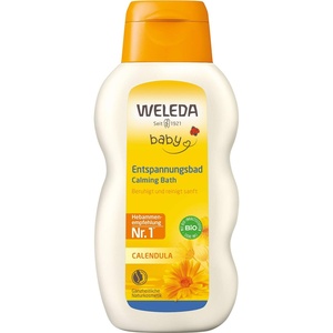 WELEDA Bio Baby Calendula Entspannungsbad – Naturkosmetik Badezusatz mit Bio Thymian pflegt die Haut & fördert einen ruhigen Schlaf. Baby Bad ohne Tenside für Babys & Kinder (vegan, 200ml)(200 ml (1er Pack))