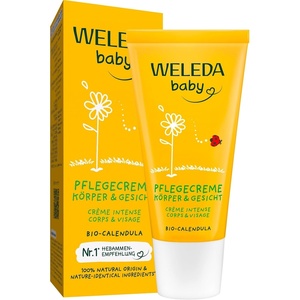 WELEDA Bio Baby Calendula Pflegecreme Körper & Gesicht 30ml – Naturkosmetik Gesichtscreme / Hautcreme mit Sesamöl & Lanolin zur Pflege trockener Haut. Babypflege Feuchtigkeitscreme für Babys & Kinder(30 ml (1er Pack))