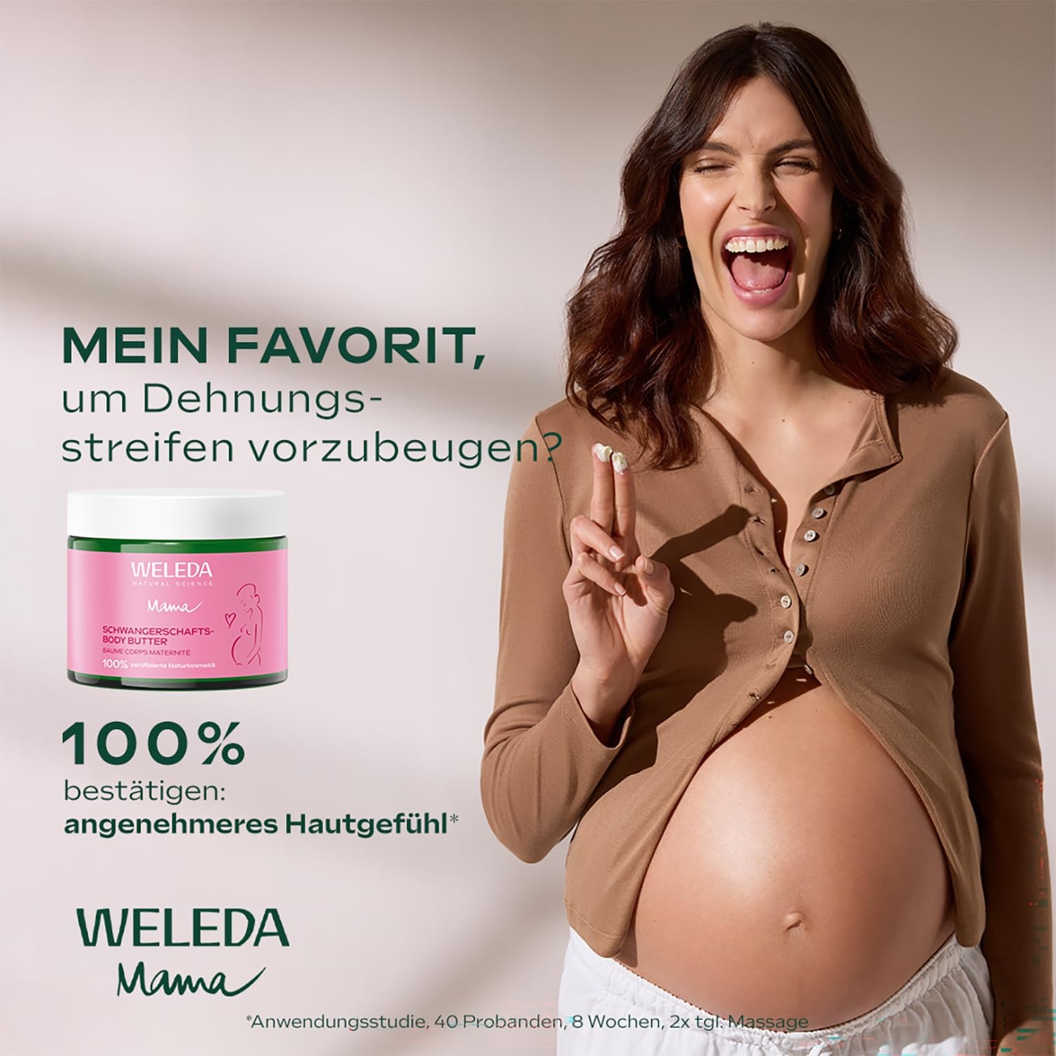 image:imageWELEDA Schwangerschaft Body Butter 150ml Dehnungsstreifen vegan BioBlumig dezent Rose Neroli Myrrhe